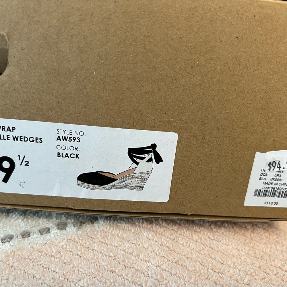 New Espadrille ssandqls anky wrap wedges J.Crew 9 1/2, black. - Picture 2 of 5